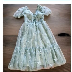 Vintage 3D Butterfly Bridesmaid Prom Party Dress See Pic For Measurements Sz L?